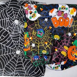 Tablecloths Halloween Spider Round 70in & Spider Ghost Pumpkin Square 50in Vinyl